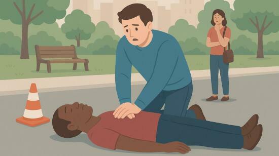 “On the Street, in the Mall, at the Fair — C P R Can Save Lives Anywhere”