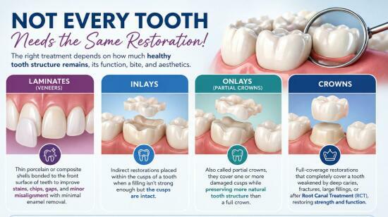 Laminates, Crowns, Inlays & Onlays: What's the Difference?