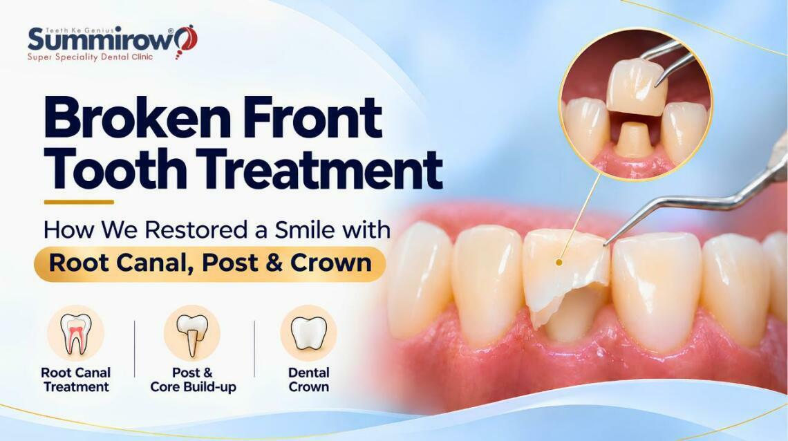 Broken Front Tooth Treatment: How We Restored a Smile With Root Canal, Post & Crown