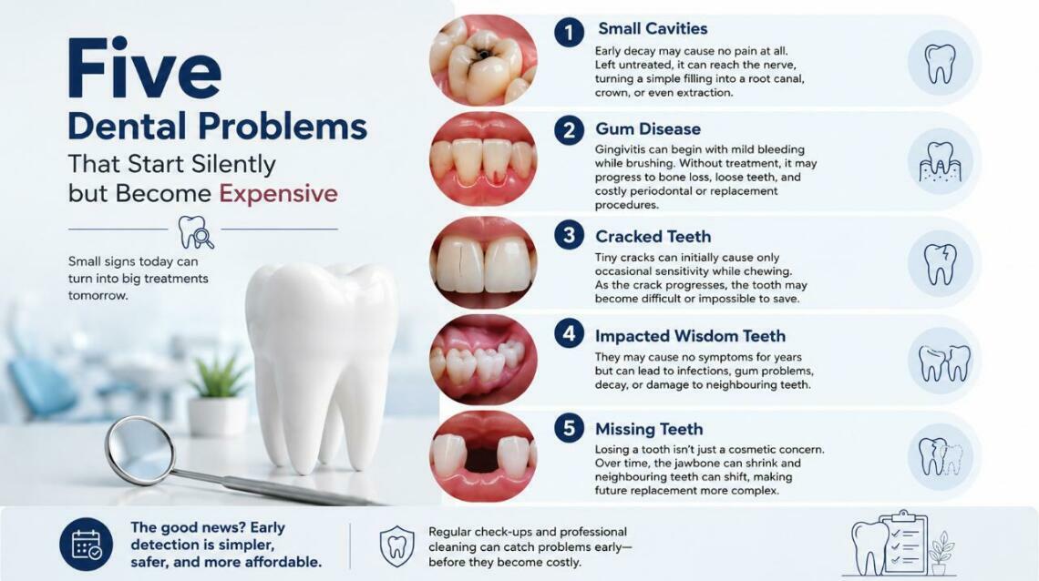 Five Dental Problems That Start Silently but Become Expensive