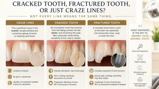 Cracked Tooth, Fractured Tooth, or Just Craze Lines? Not Every Crack Means the Same Thing