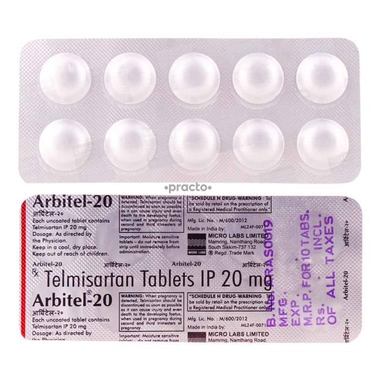 arbitel 20 mg tablet uses dosage side effects composition