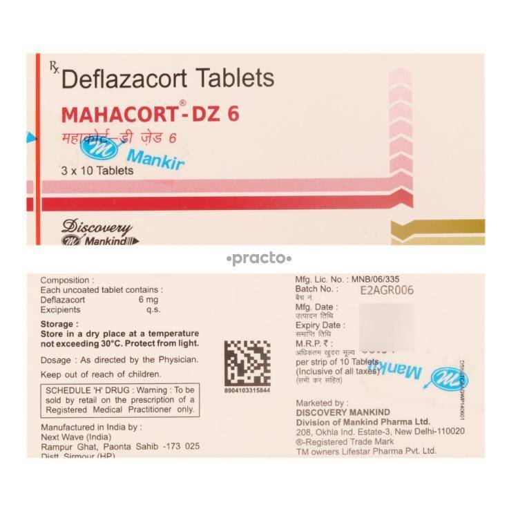 Mahacort Dz 6 MG Tablet - Uses, Dosage, Side Effects, Composition ...