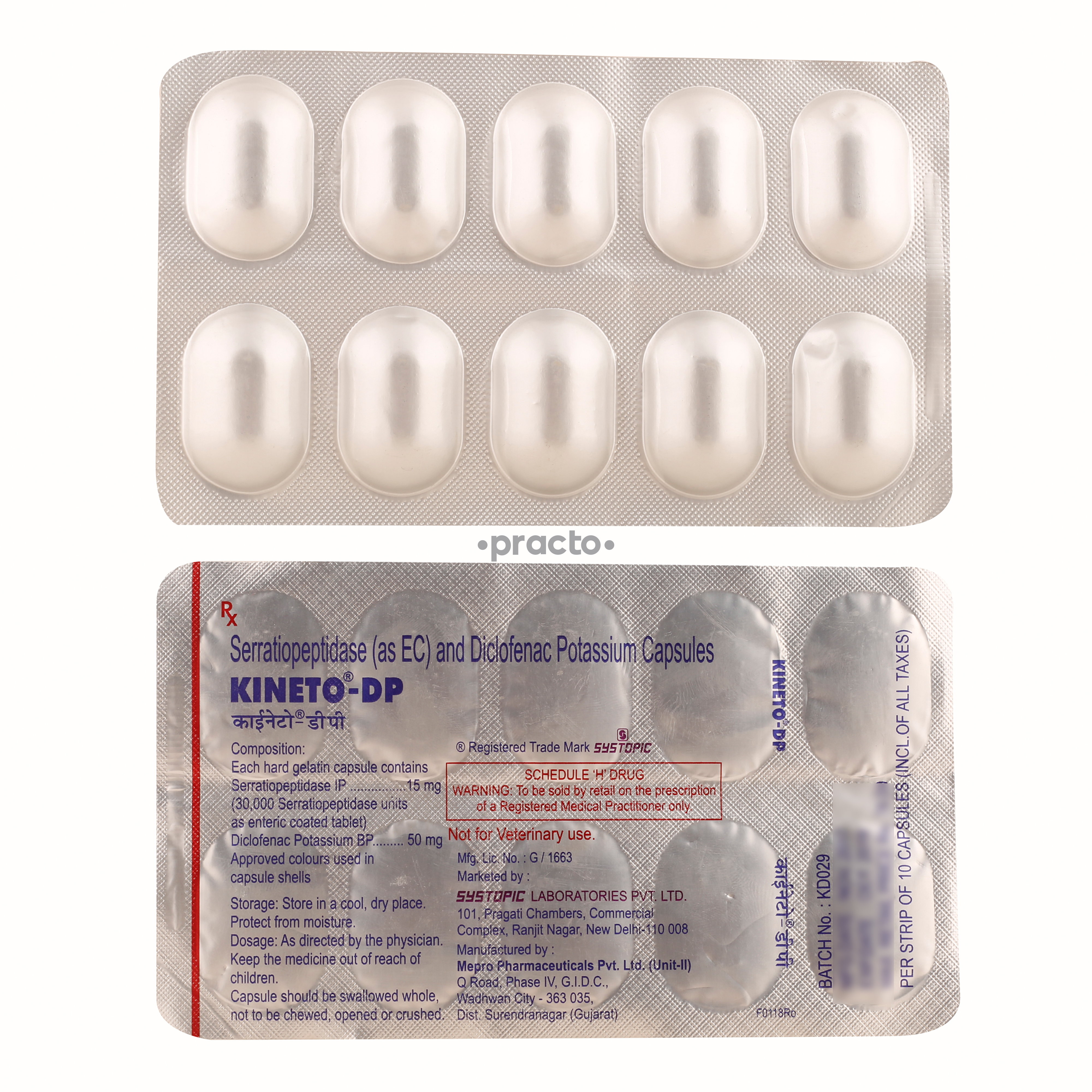 Kineto Dp (50/15 mg) Capsule by Systopic Laboratories Pvt. Ltd.