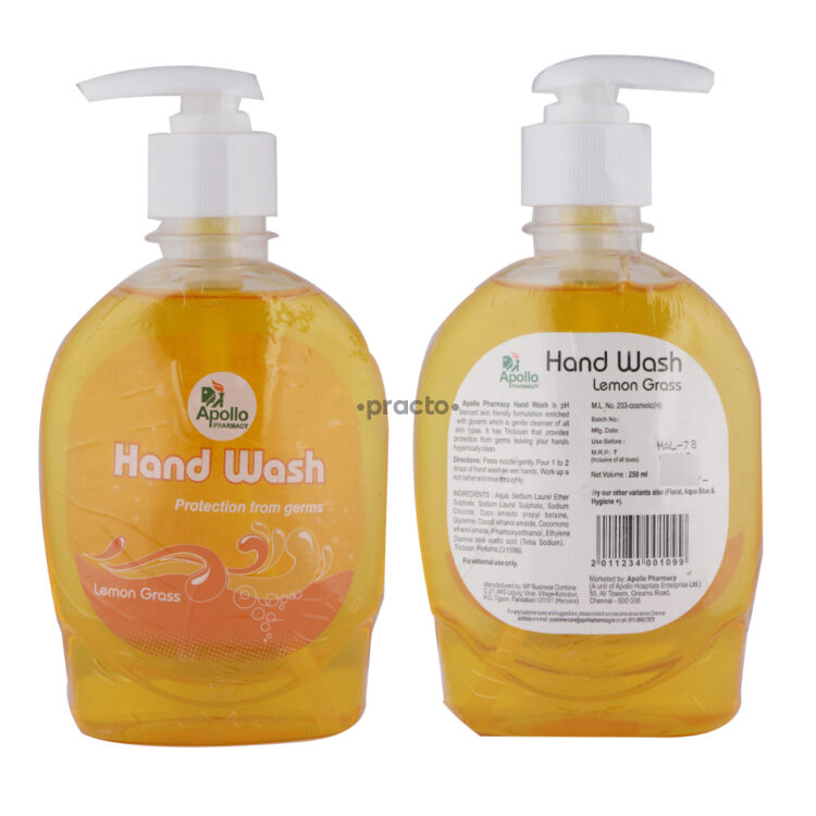 Apollo Pharmacy APOLLO PHARMACY HAND WASH LEMON GRASS 250ML