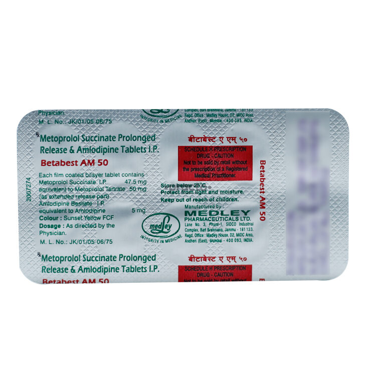 Betabest Am (5/50 mg) Tablet - Uses, Dosage, Side Effects, Price ...