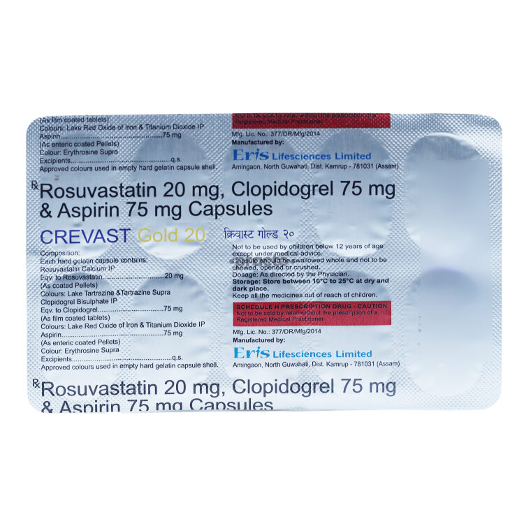 Crevast Gold 20 Capsule - Uses, Dosage, Side Effects, Price ...