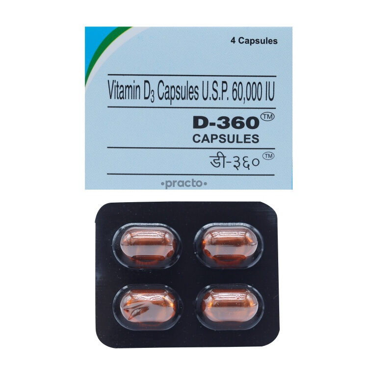 D 360 60000 IU Capsule Uses, Dosage, Side Effects, Price, Composition