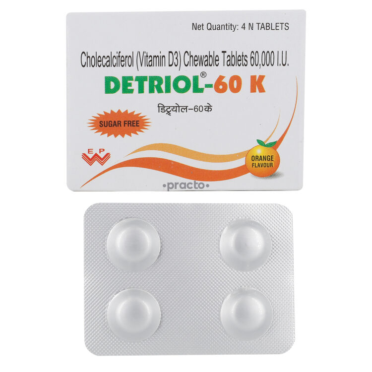 Detriol 60K Tablet - Uses, Dosage, Side Effects, Price, Composition ...