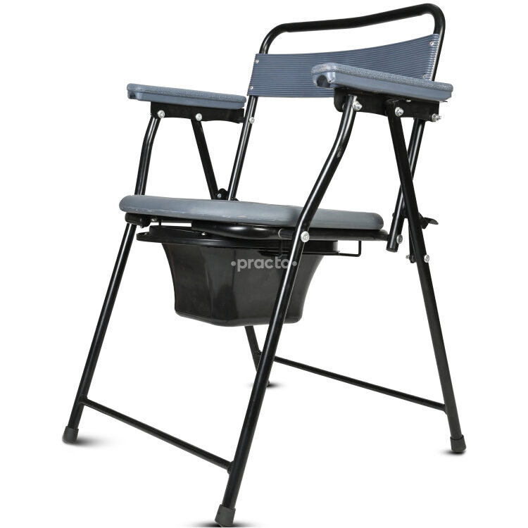 THERYCO HEALTHCARE SOLUTION PVT LTD ENTROS COMMODE CHAIR & BATHING FOLDABLE CHAIR WITH ARMREST AND BACKREST OVAL CUT  C779B 1`S