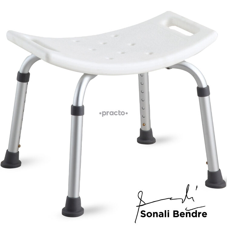 THERYCO HEALTHCARE SOLUTION PVT LTD ENTROS PREMIUM ALUMINIUM HEIGHT ADJUSTABLE SHOWER BATHING CHAIR STOOL WITH DRAINAGE HOLES FOR OLD AGE/HANDICAP/SURGERY PATIENT, PREGNANT WOMEN  SC6001 1`S