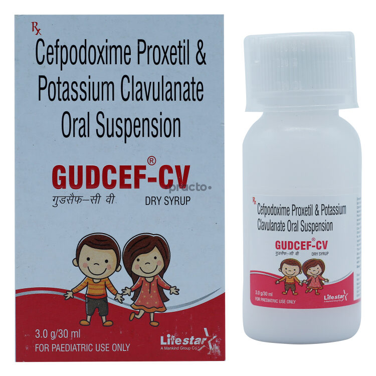 Gudcef CV (50/31.25 mg/5 ml) Dry Syrup Uses, Dosage, Side Effects