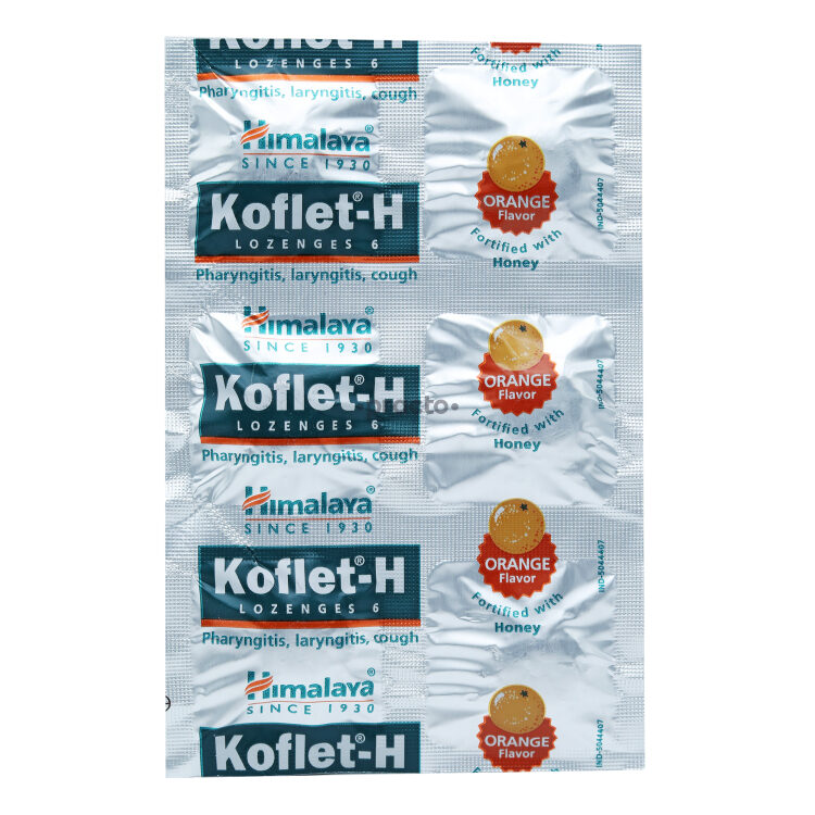 HIMALAYA DRUGS (ZENITH) KOFLET H ORANGE LOZENGES 6`S