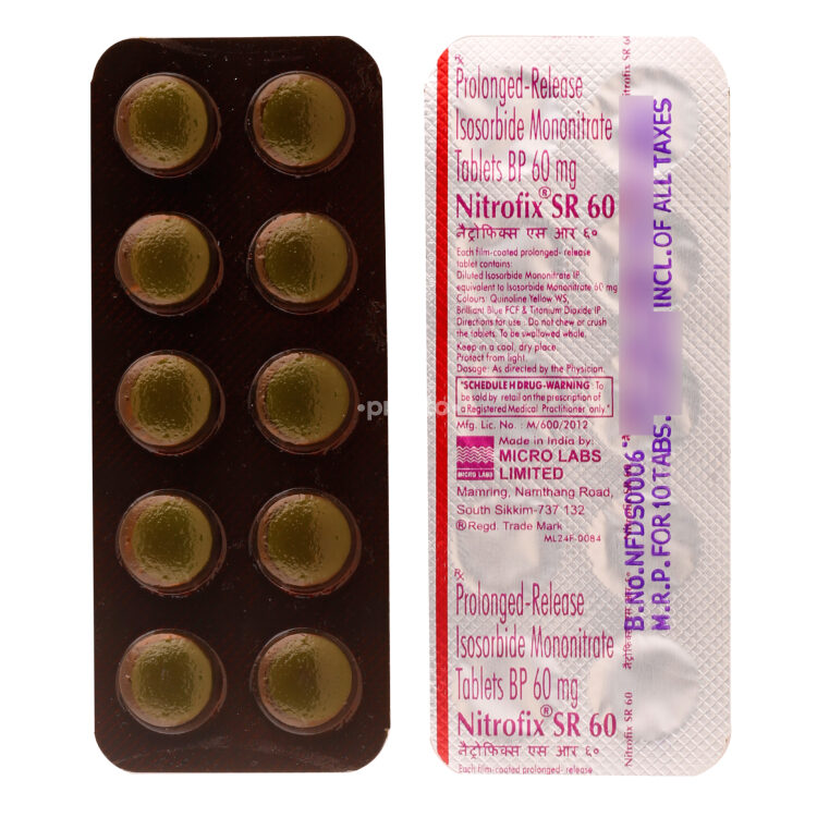 Nitrofix 60 MG Tablet SR Uses, Dosage, Side Effects, Price
