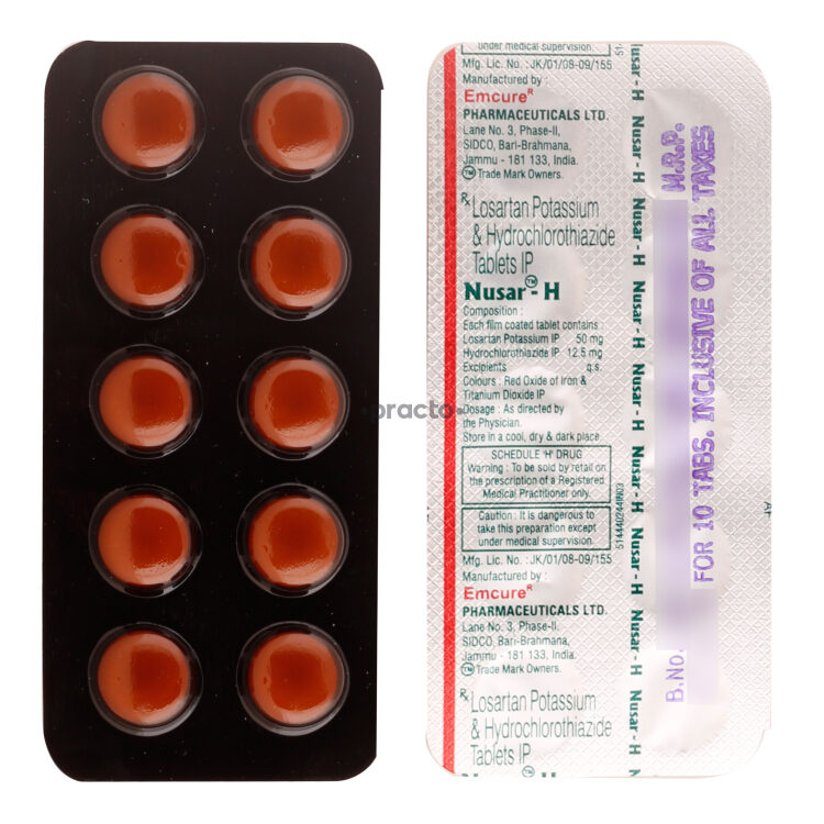 Nusar -H (12.5/50 mg) Tablet - Uses, Dosage, Side Effects, Price ...