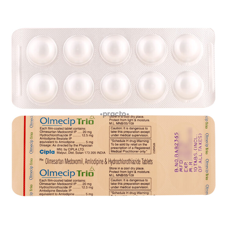 OLMECIP TRIO TABLET Uses, Dosage, Side Effects, Price, Composition