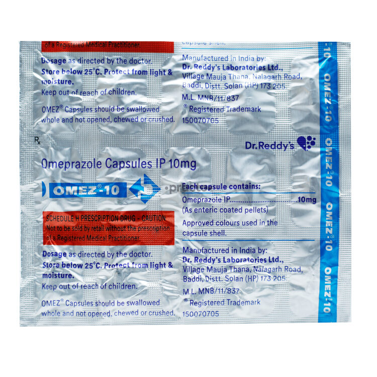 Omez 10 MG Capsule Uses, Dosage, Side Effects, Price, Composition