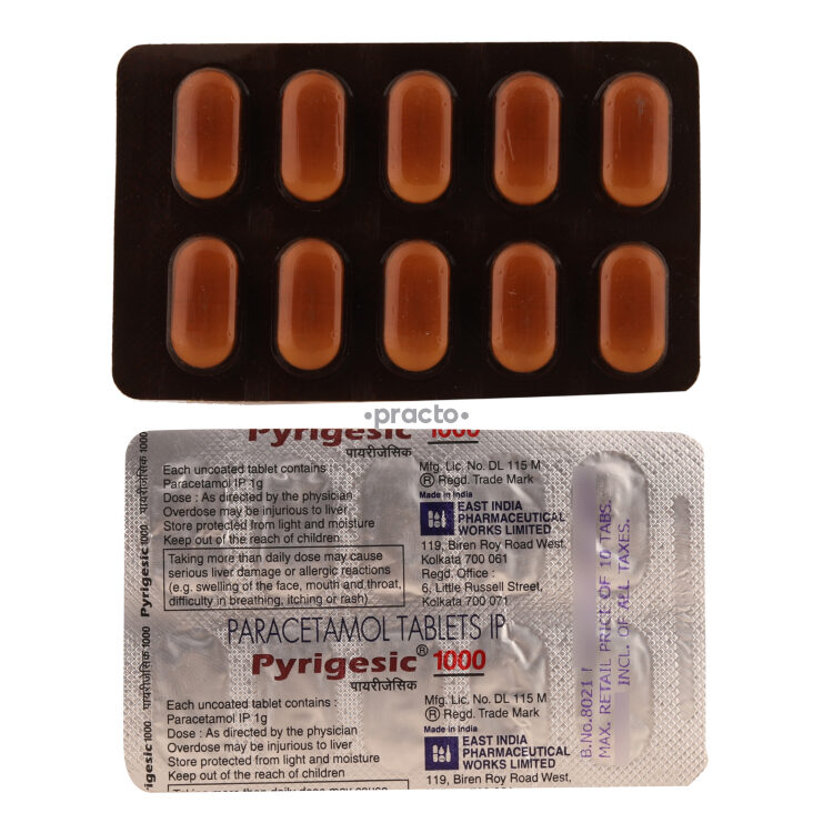 Pyrigesic 1000 MG Tablet Uses, Dosage, Side Effects, Price