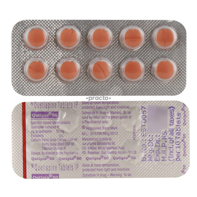 Qutipin 50 MG Tablet Uses, Dosage, Side Effects, Price, Composition