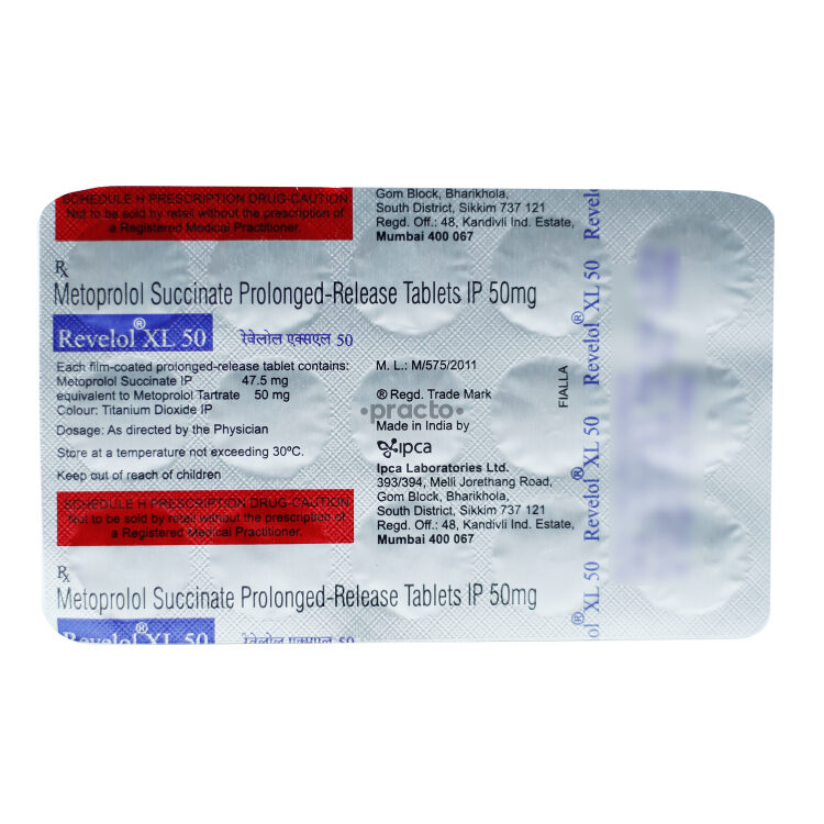 Revelol Xl 50 MG Tablet XL Uses, Dosage, Side Effects, Price