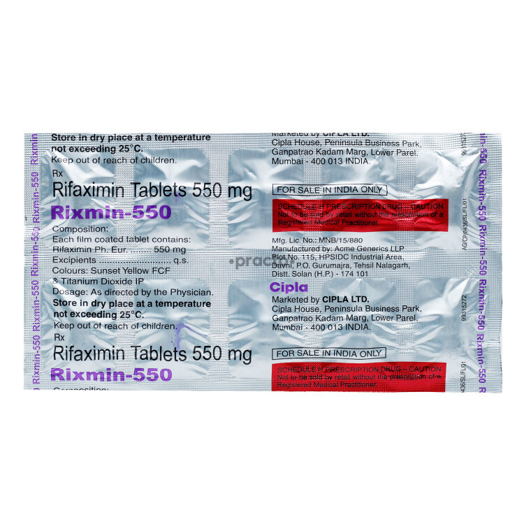 Rixmin 550 MG Tablet - Uses, Dosage, Side Effects, Price, Composition ...