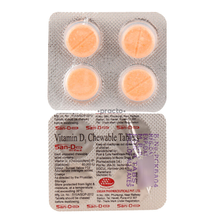San D 60000 IU Tablet Uses, Dosage, Side Effects, Price, Composition