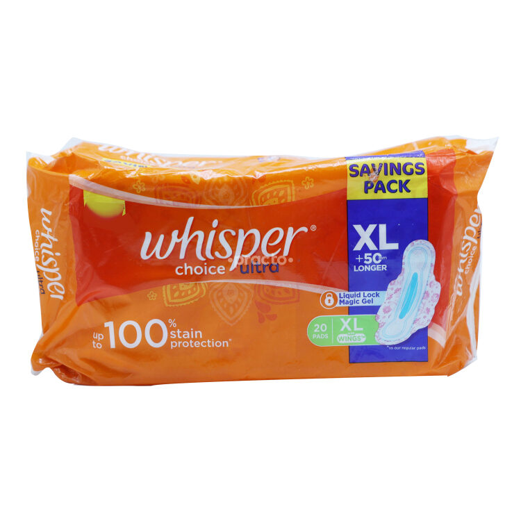 PROCTER & GAMBLE HOME PRODUCTS PRIVATE LIMITED WHISPER CHOICE ULTRA WINGS XL  20`S