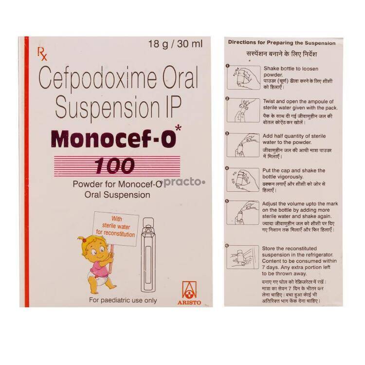 Monocef O 100 Mg Suspension Uses Dosage Side Effects Price Composition Practo